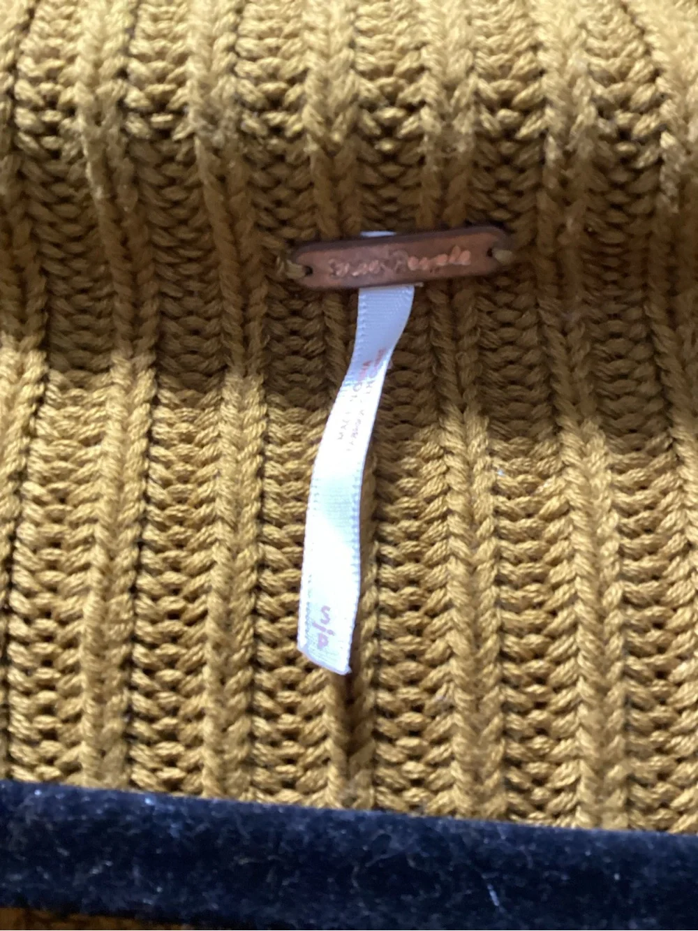 Free People Chunky Knit Sweater | Mustard Gold | Size Small